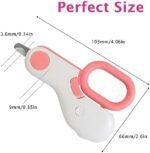 Pink Pet Nail Clippers with LED Light and Stainless Steel Blades for Small Animals - Image 5