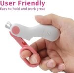 Pink Pet Nail Clippers with LED Light and Stainless Steel Blades for Small Animals - Image 4