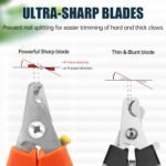 Heavy Duty Dog Nail Clippers for Large Dogs and Cats, Replaceable Blade, Non-Slip Grip, (Ornage) - Image 2