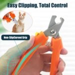 Heavy Duty Dog Nail Clippers for Large Dogs and Cats, Replaceable Blade, Non-Slip Grip, (Ornage) - Image 3