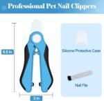 Heavy Duty Pet Nail Clippers with Safety Guard and Nail File for Dogs, Cats and Small Animals (Blue) - Image 7