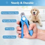 Heavy Duty Pet Nail Clippers with Safety Guard and Nail File for Dogs, Cats and Small Animals (Blue) - Image 4